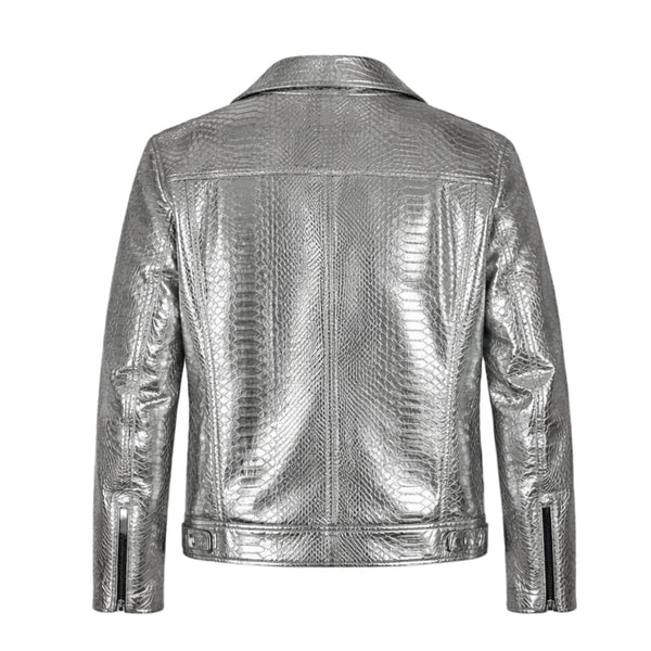 Biker Style Python Jacket