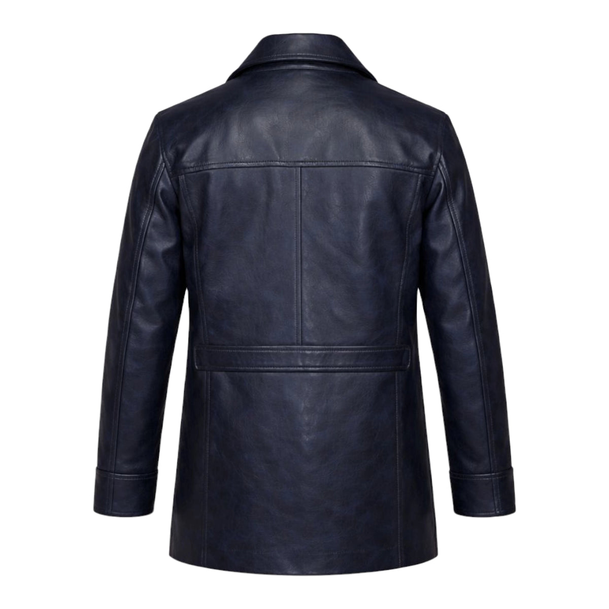。betapost Leather coat Double Breasted Leather Peacoat – Daniel's Leather
