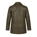 Double Breasted Leather Peacoat