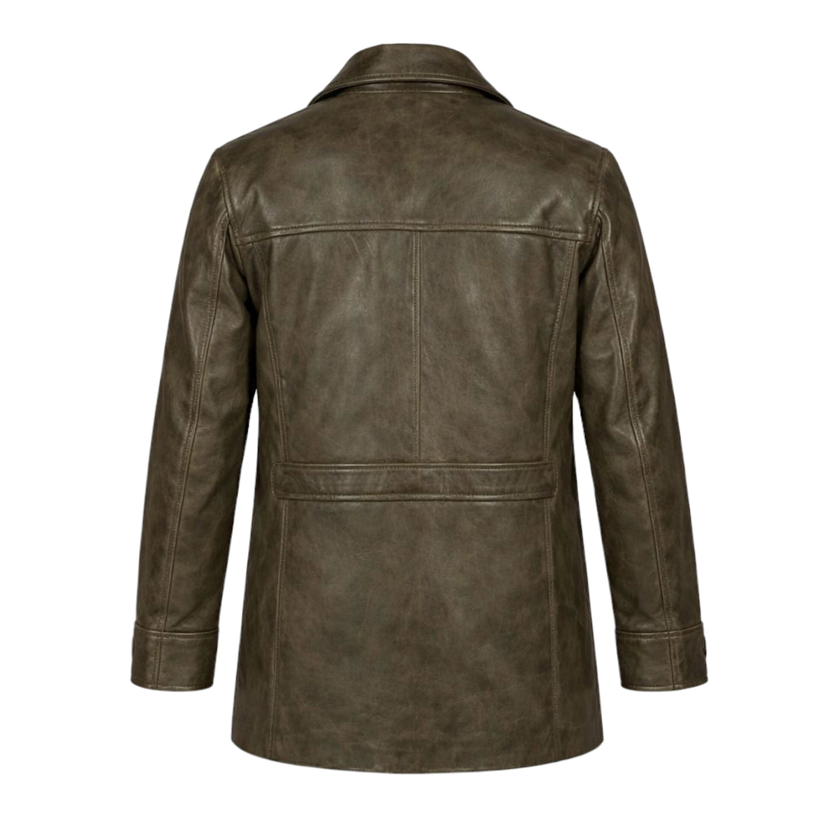 Double Breasted Leather Peacoat – Daniel's Leather