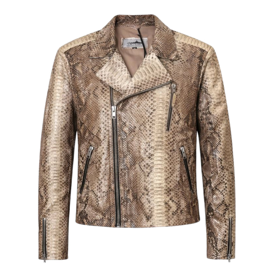 Biker Style Python Jacket
