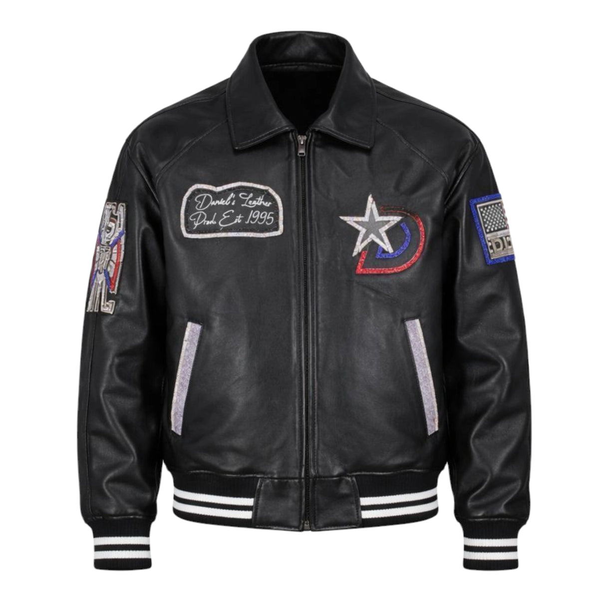 Star Varsity Leather Blinged Out – Daniel's Leather