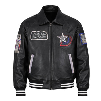 Star Varsity Leather Blinged Out