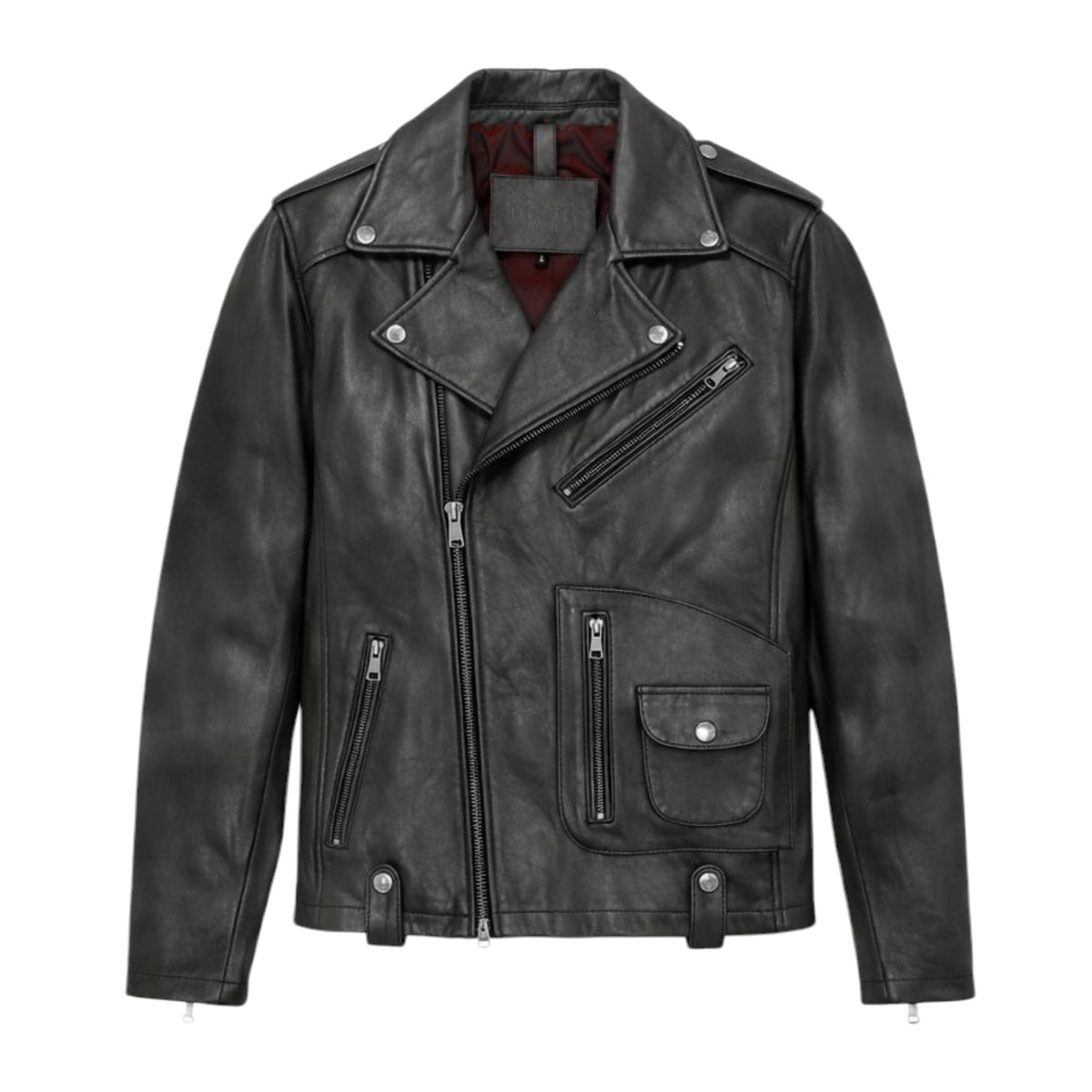 Moto Jacket with Slanted Chest Zipper – Daniel's Leather