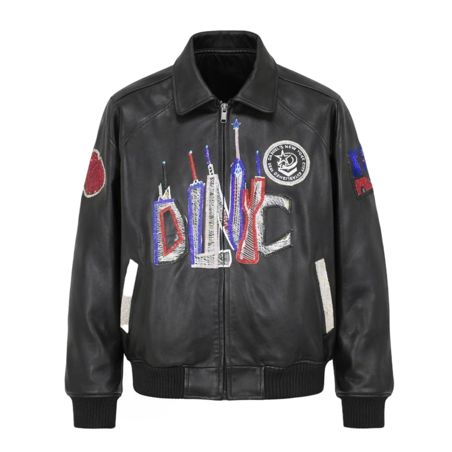 Skyline Leather Jacket Blinged Out