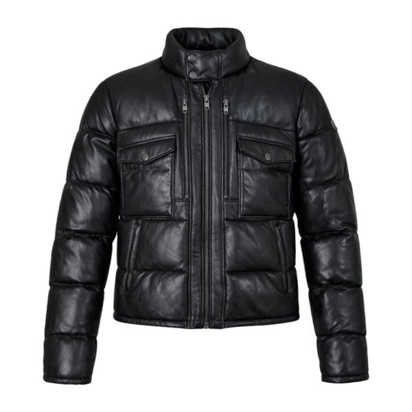 Leather Goose Bubble Jacket