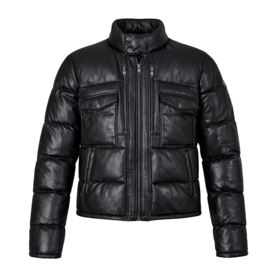 Leather Goose Bubble Jacket