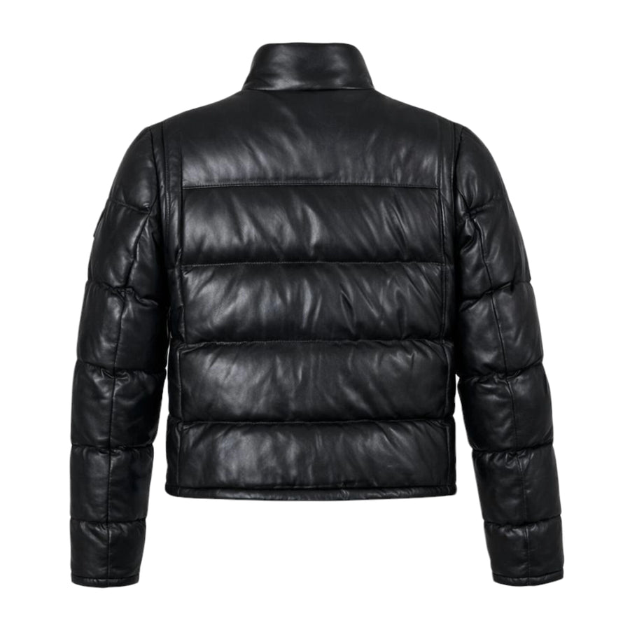 Leather Goose Bubble Jacket