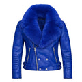 Women's Moto Jacket With Fox Collar