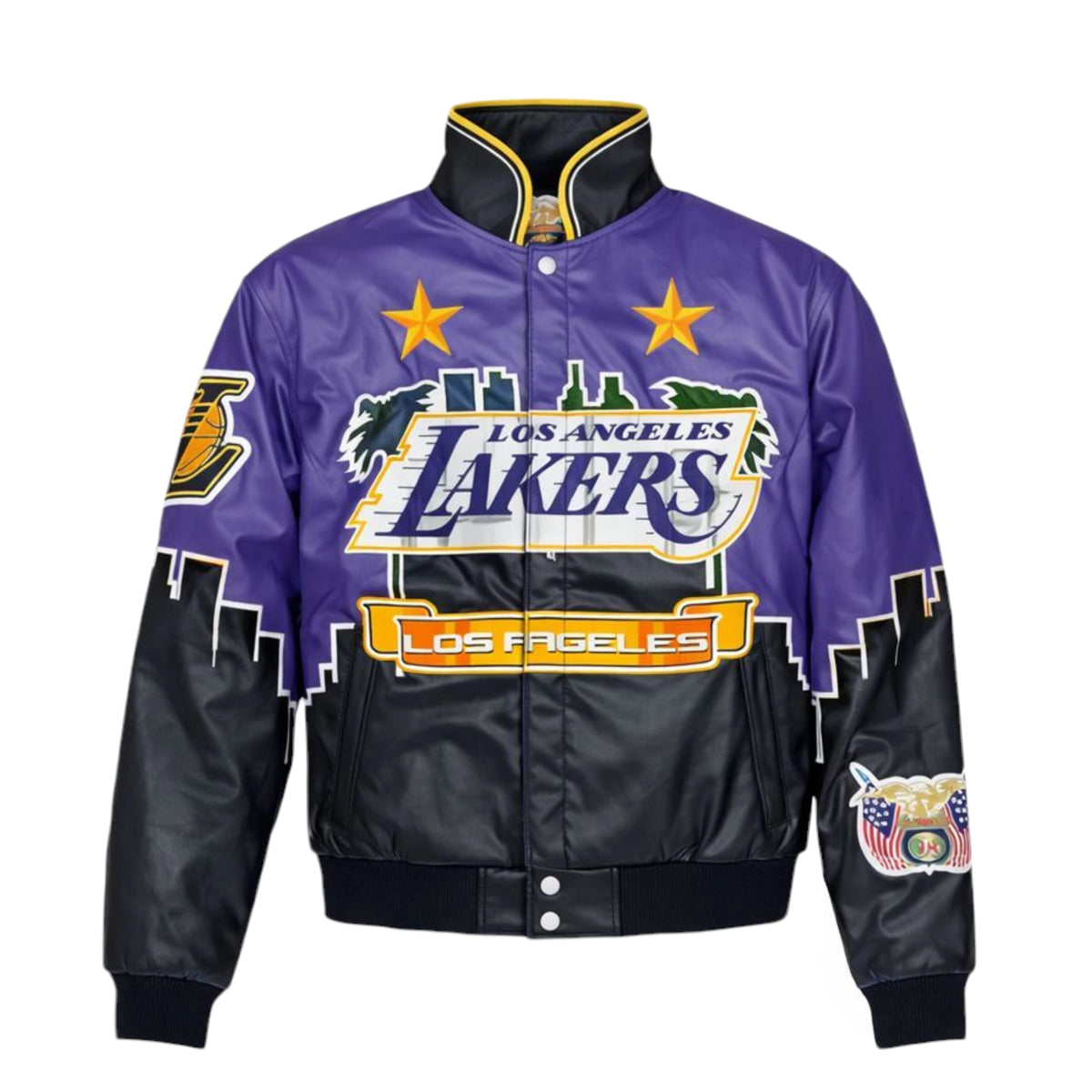 日*4様 Jeff Hamilton NBA Lakers レザースタジャン リ Jeff Hamilton LA Lakers Skyline Jacket – Daniel's Leather