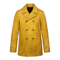 Double Breasted Leather Peacoat