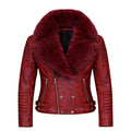 Women's Moto Jacket With Fox Collar