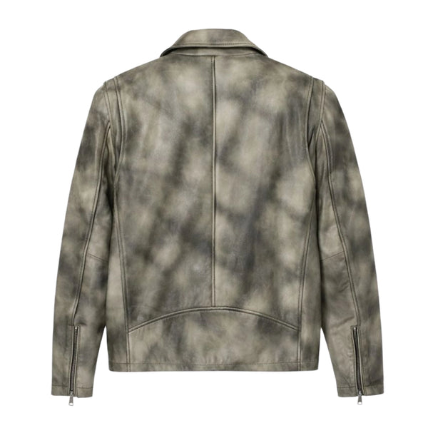 Moto Jacket with Slanted Chest Zipper