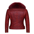 Women's Moto Jacket With Fox Collar