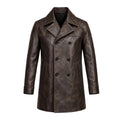 Double Breasted Leather Peacoat