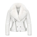 Women's Moto Jacket With Fox Collar