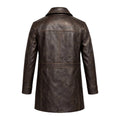 Double Breasted Leather Peacoat