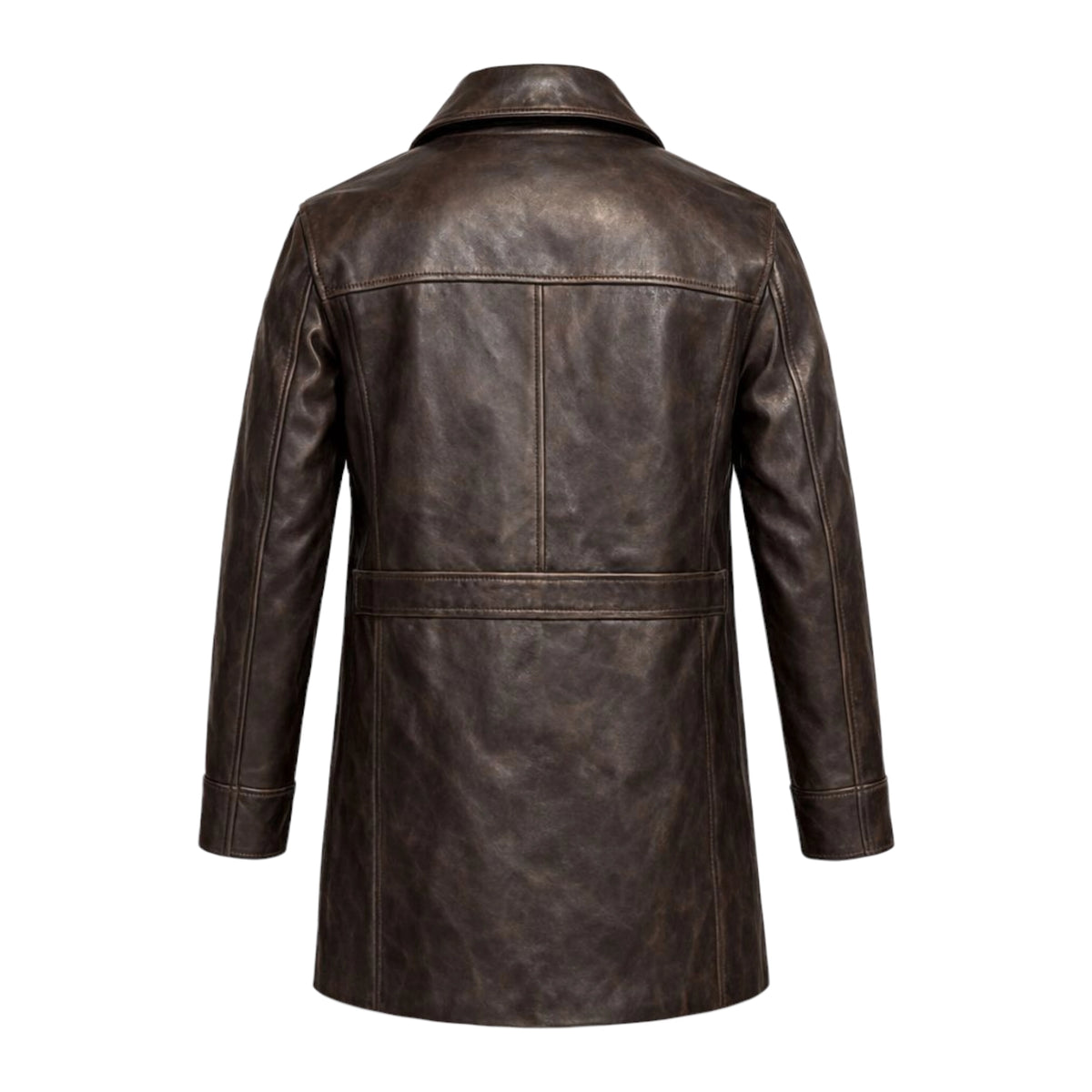 Double Breasted Leather Peacoat – Daniel's Leather
