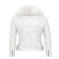 Women's Moto Jacket With Fox Collar
