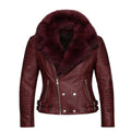 Women's Moto Jacket With Fox Collar