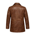 Double Breasted Leather Peacoat