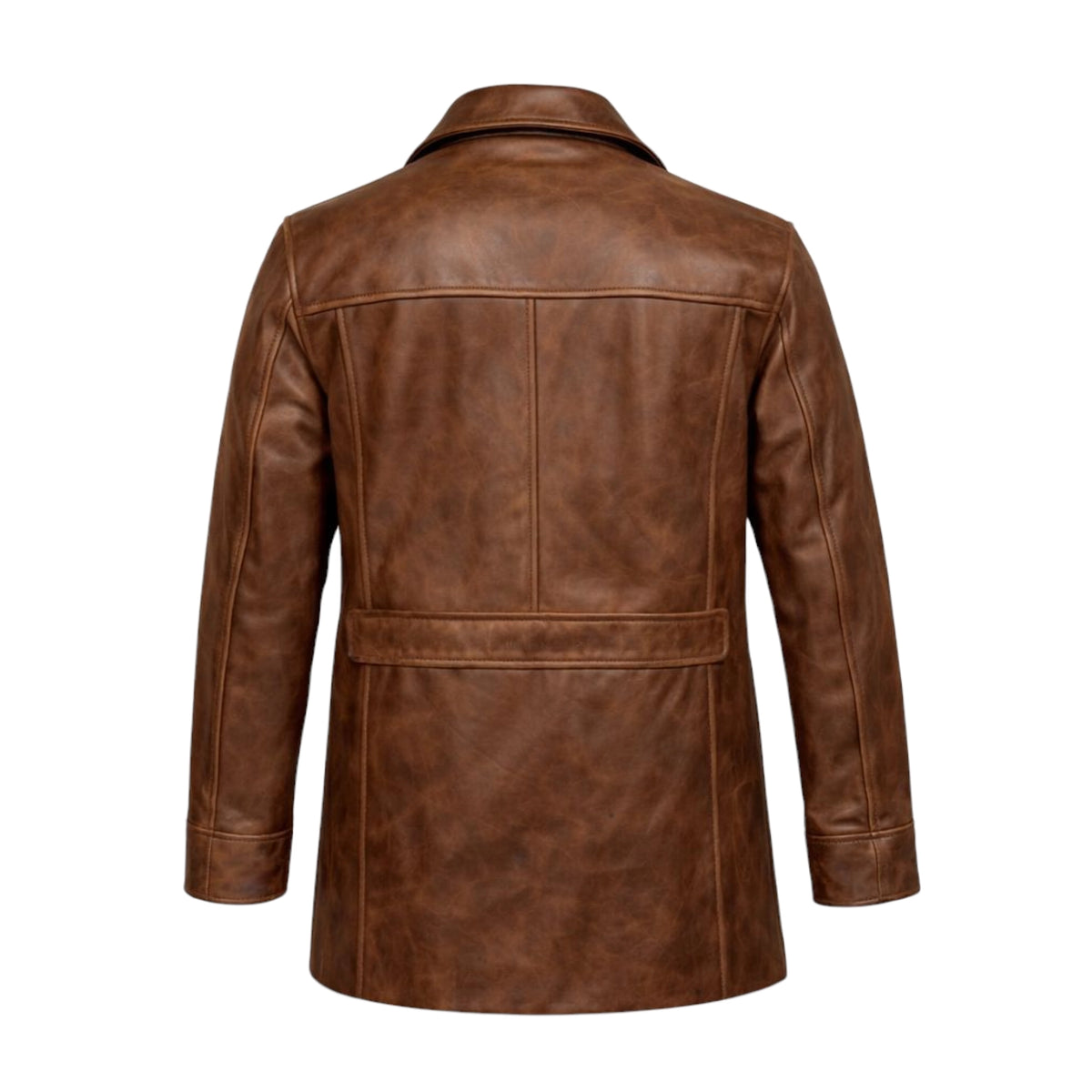 Double Breasted Leather Peacoat – Daniel's Leather