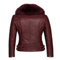 Women's Moto Jacket With Fox Collar
