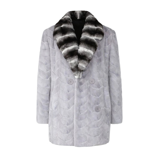 3/4 Grey Section Mink with Chinchilla Collar