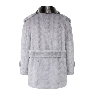 3/4 Grey Section Mink with Chinchilla Collar