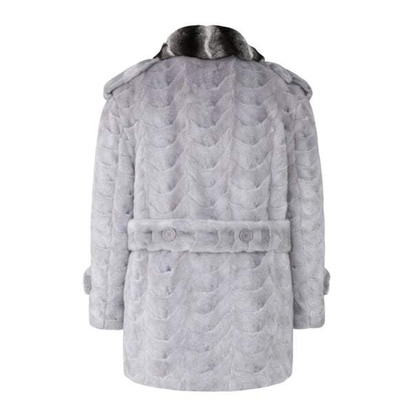 3/4 Grey Section Mink with Chinchilla Collar