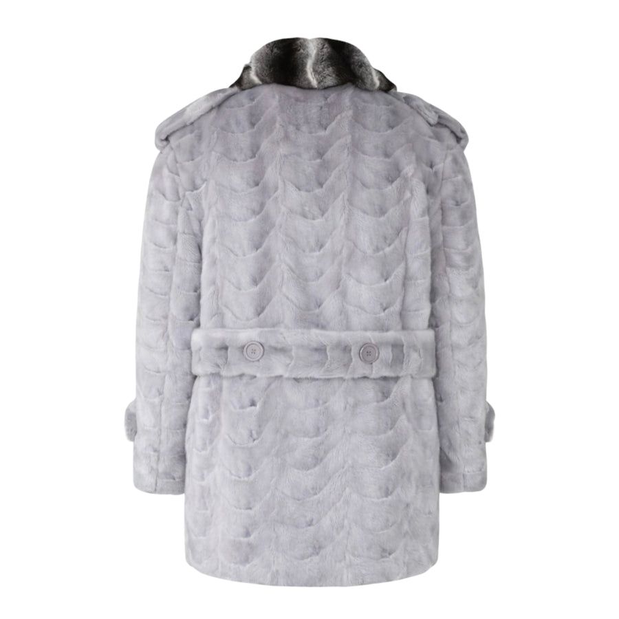 3/4 Grey Section Mink with Chinchilla Collar