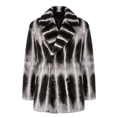 3/4 Rex Rabbit Double Breasted Coat