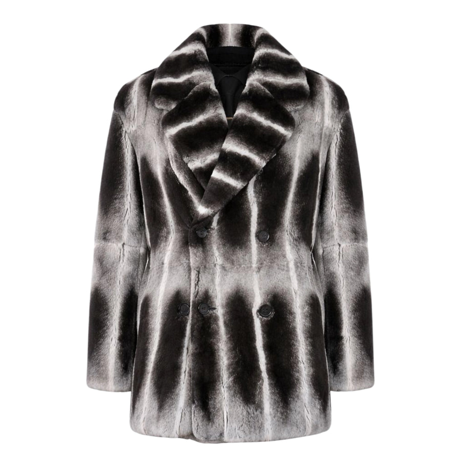 3/4 Rex Rabbit Double Breasted Coat