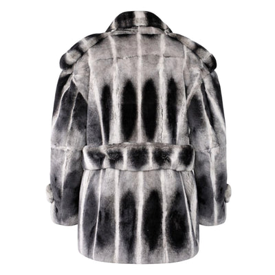 3/4 Rex Rabbit Double Breasted Coat