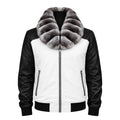 Leather Jacket With Chinchilla Collar