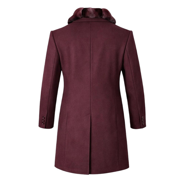 Wool Coat with Chinchilla Collar