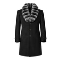 Wool Coat with Chinchilla Collar
