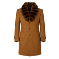 Wool Coat with Chinchilla Collar