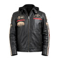 Hooded Racer Leather Jacket