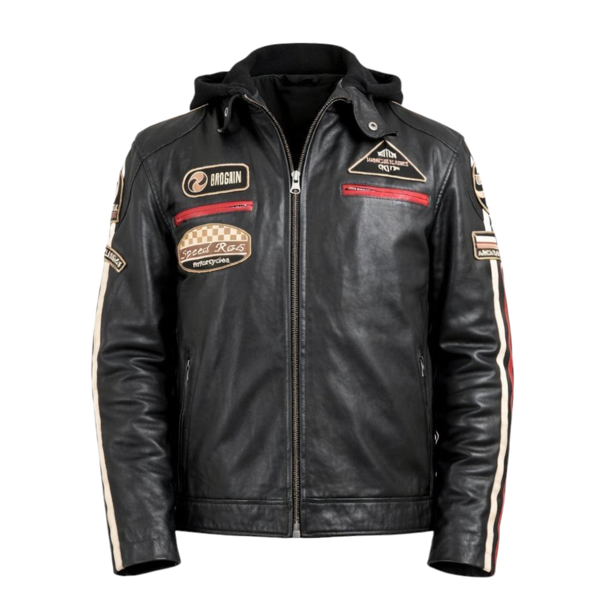 Hooded Racer Leather Jacket – Daniel's Leather