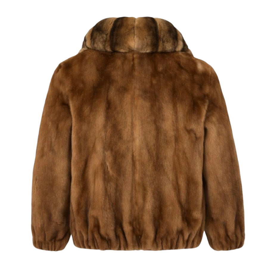 Mink Bomber with Chinchilla Collar