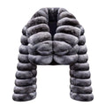 Chinchilla Cropped Bomber with Full Collar