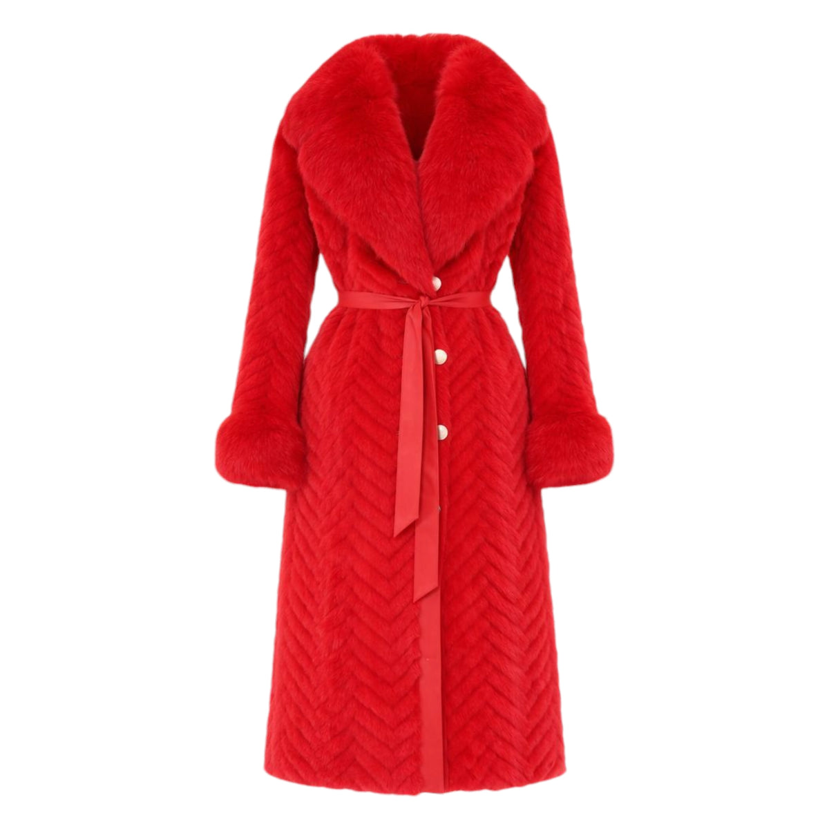 Mink Tails Trench Coat with Natural Fox Collar – Daniel's Leather