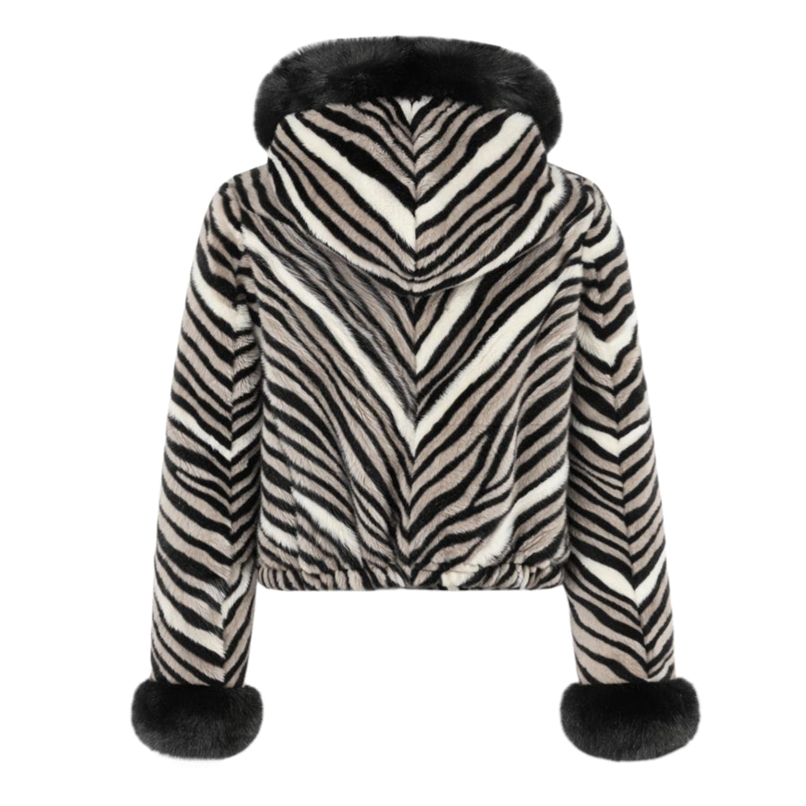 Simon Black and White Mink/Fox Combo