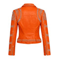 Studded Biker Leather with Collar Design