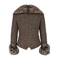 Crinkle Leather Jacket with Fox Fur Lining