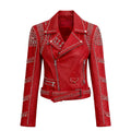 Studded Biker Leather with Collar Design
