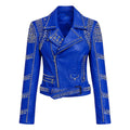 Studded Biker Leather with Collar Design