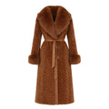 Mink Tails Trench Coat with Natural Fox Collar