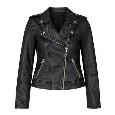 Basic Leather with Slanted Zippers